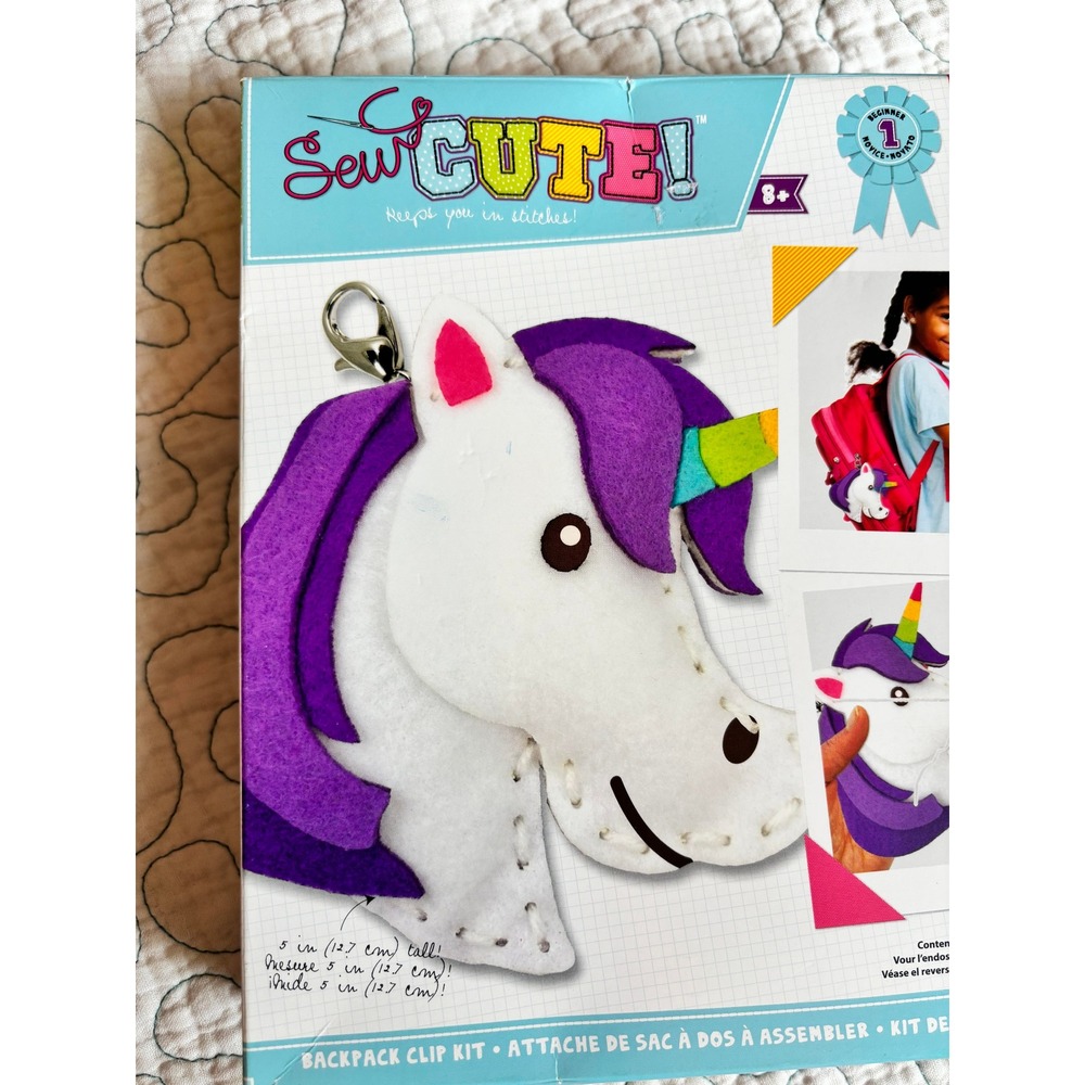 American‎ Crafts Sew Cute Unicorn Backpack Clip Kit DIY Beginner Sewing Set